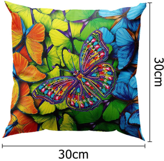 Preview: Diamond Painting Kissenbezug Schmetterling